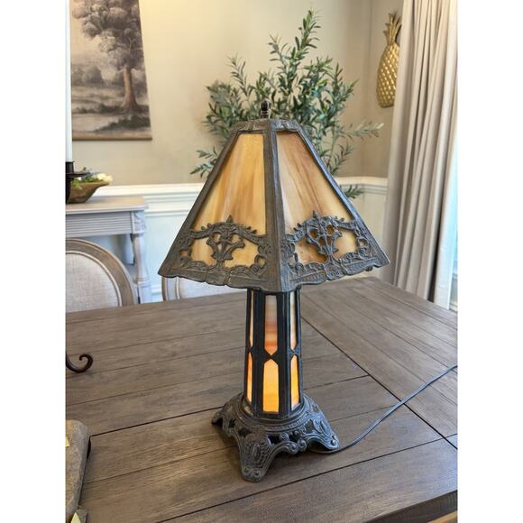 Art Nouveau Lamp in Bronze and Stained Glass, 1920s | Chairish Vintage Stained Glass Art Nouveau/Art Deco Table Lamp Antique Bronze Metal Base